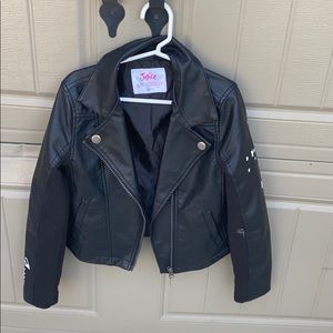 Girls black leather jacket #leatherjacket